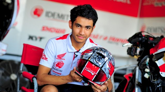 Andi Gilang pebalap asal Bulukumba Sulsel yang menggunakan motor Honda dalam ajang Moto3 (ist)