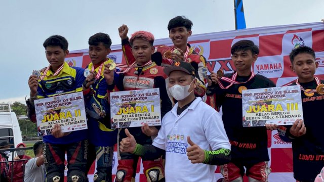 Pembalap dengan motor Yamaha mendominasi juara dengan peraihan medali terbanyak di Pra-Porprov XVII Sulsel (istimewa) 