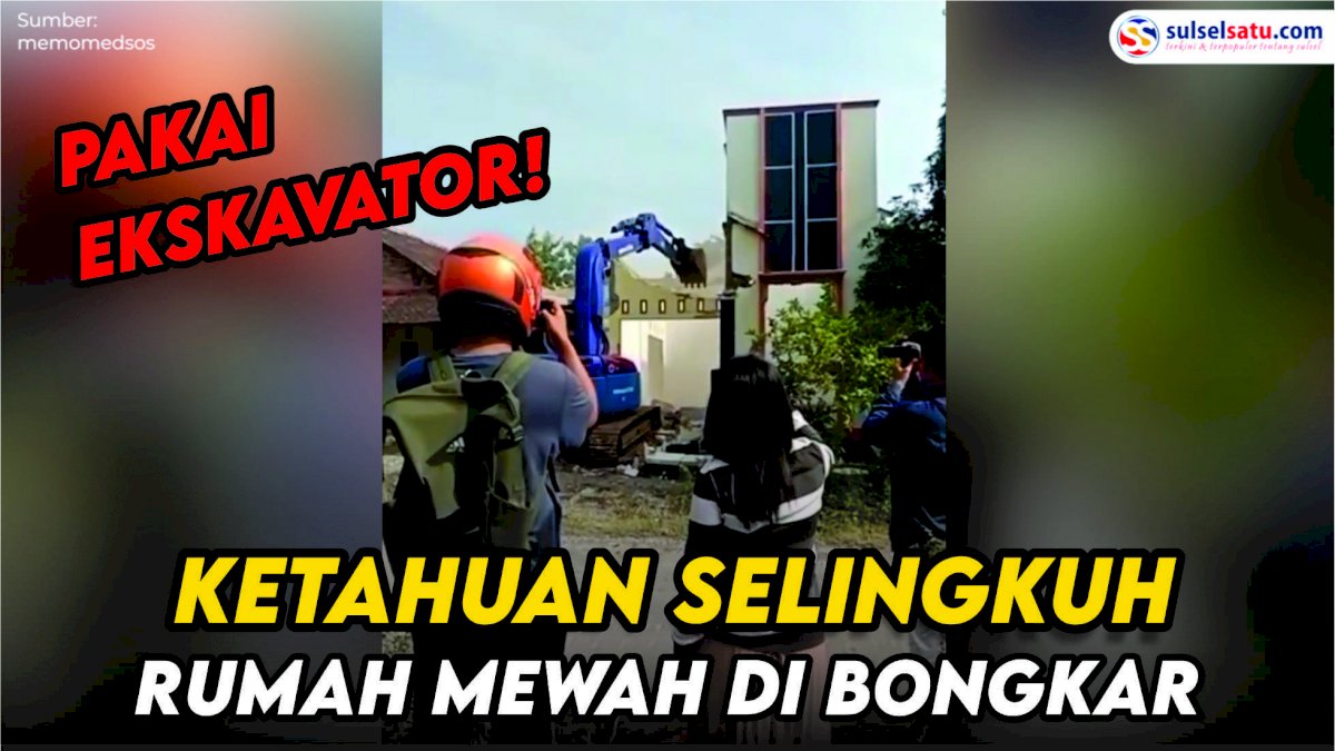 VIDEO: Suami Ketahuan Selingkuh, Istri di Ponorogo Hancurkan Rumahnya Pakai Ekskavator