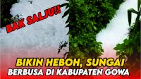 VIDEO: Bikin Heboh Warga, Air Sungai Berbusa Ditemukan di Kabupaten Gowa