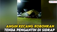 VIDEO: Angin Kecang Robohkan Tenda Pengantin di Sidrap