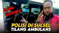 VIDEO: Polisi di Sulsel Tilang Ambulans yang Angkut Motor Tanpa Dokumen