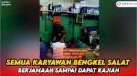 VIDEO: Viral, Semua Karyawan Bengkel Salat Berjamaah Sampai Dapat Kajian