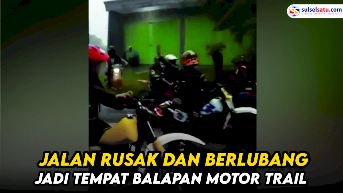 VIDEO: Jalan Rusak dan Berlubang di Jombang Jadi Tempat Balapan Motor Trail