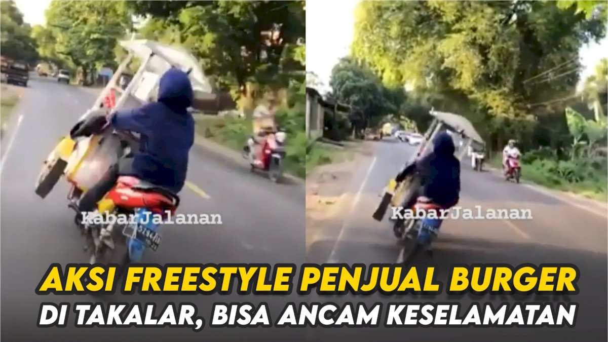 VIDEO: Aksi Freestyle Penjual Burger di Takalar, Bisa Ancam Keselamatan Pengendara Lain