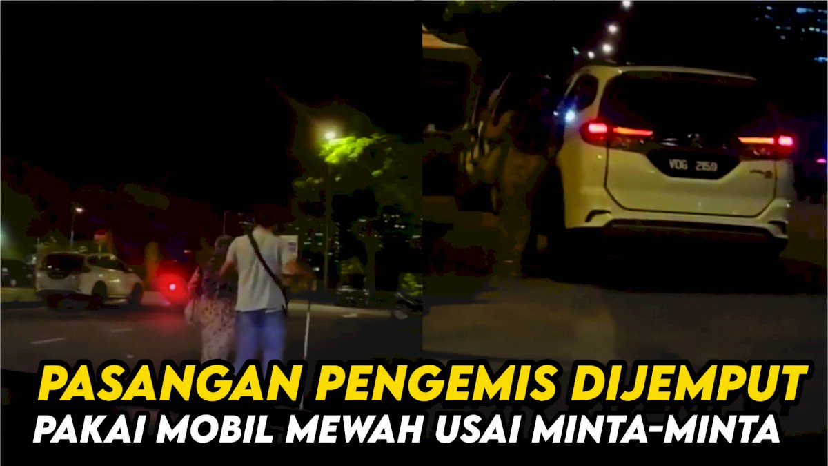 VIDEO: Viral, Pasangan Pengemis Dijemput Pakai Mobil Mewah Usai Minta-minta