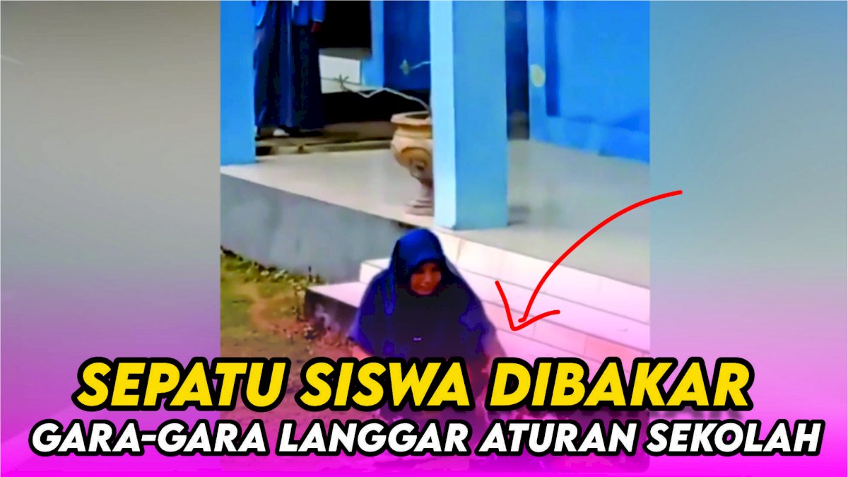 VIDEO: Viral, Oknum Guru Perempuan Bakar Sepatu Siswa yang Melanggar Aturan Sekolah