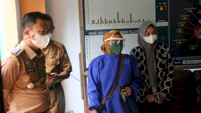 Camat Tallo, Alamsyah memantau Pelaksanaan Tes Swab Antigen (Ist) 