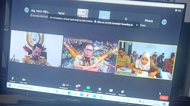 Pra Rakorsus Pemkot Makassar Yang digelar Secara Virtual (Ist) 