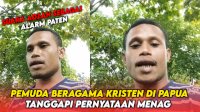 VIDEO: Pemuda Beragama Kristen di Papua Tanggapi Pernyataan Menag: Suara Adzan Sebagai Alarm Paten