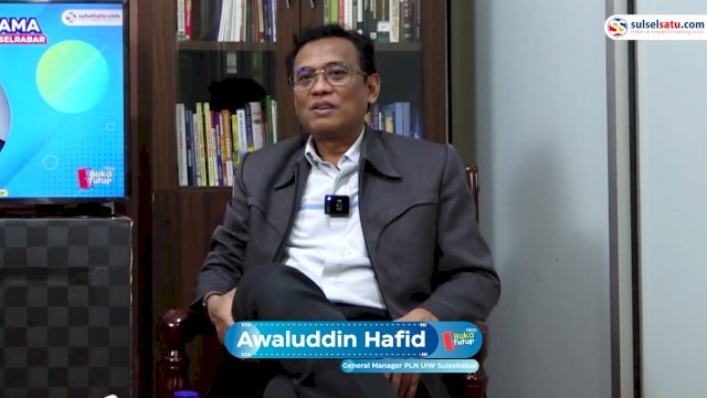GM PLN UIW Sulselrabar, Awaluddin Hafid saat menjadi narasumber di Podcast Sulselsatu.com (tangkapan layar Youtube Sulselsatu.com)