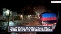 VIDEO :Hujan Deras, Sejumlah Ruas Jalan Poros Jeneponto Tergenang Banjir