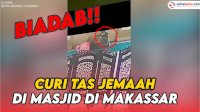 VIDEO: Detik-detik Pencurian Tas Jemaah di Masjid ATR/BPN Makassar