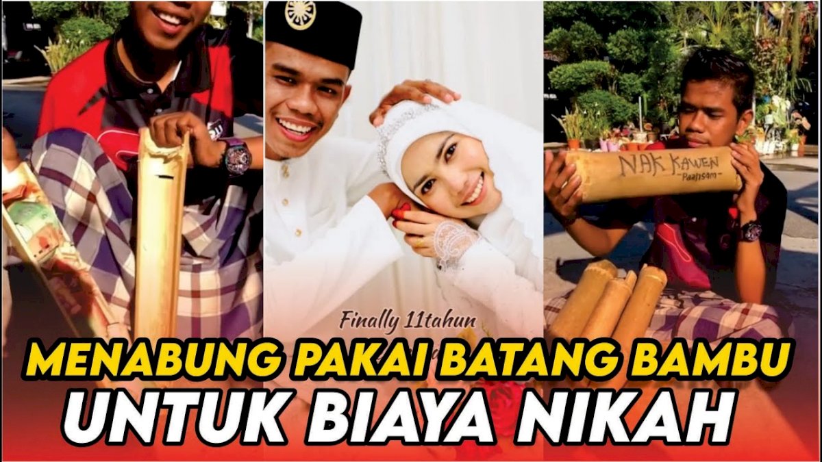 VIDEO: Pria di Malaysia Menabung Pakai Batang Bambu untuk Biaya Nikah, Terkumpul Rp30 Juta