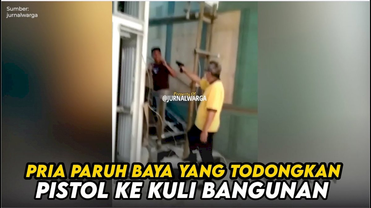 VIDEO: Aksi Pria Paruh Baya yang Todongkan Pistol ke Kuli Bangunan di Kawasan Pondok Indah