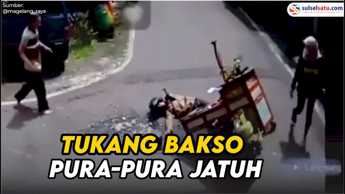 VIDEO: Viral, Tukang Bakso Pura-pura Jatuh Biar Dikasihani Warga