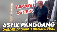 VIDEO: Bernyali Gede, Warga Ukraina Asyik Panggang Daging di Bawah Hujan Rudal