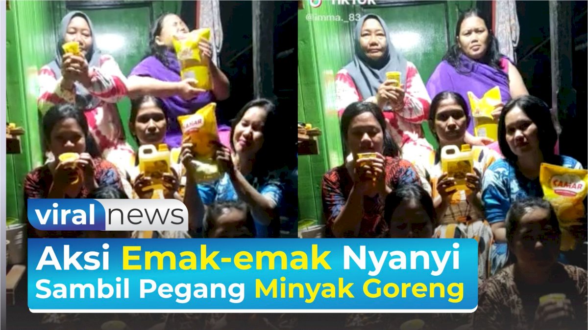VIDEO: Aksi Emak-emak Nyanyi Sambil Pegang Minyak Goreng