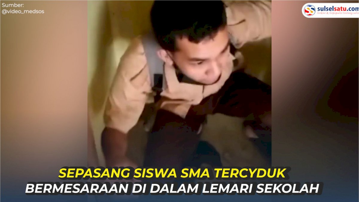 VIDEO: Viral, Sepasang Siswa SMA Tercyduk Bermesraan di Dalam Lemari Sekolah