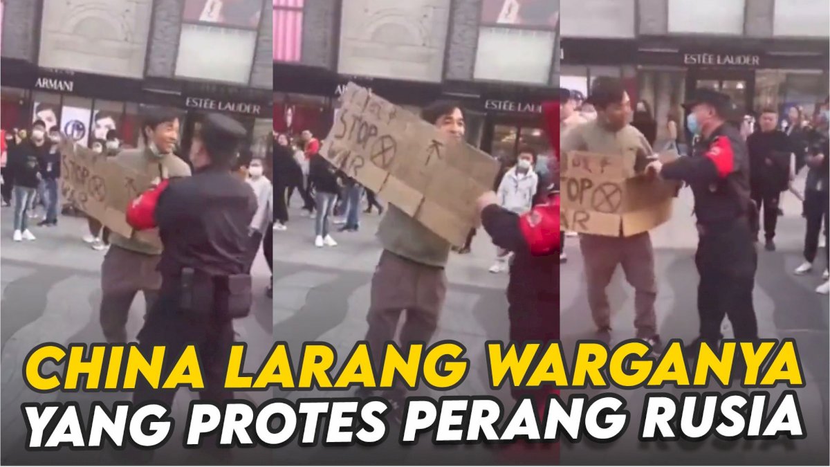 VIDEO: Polisi China Larang Warganya yang Protes Perang Rusia-Ukraina