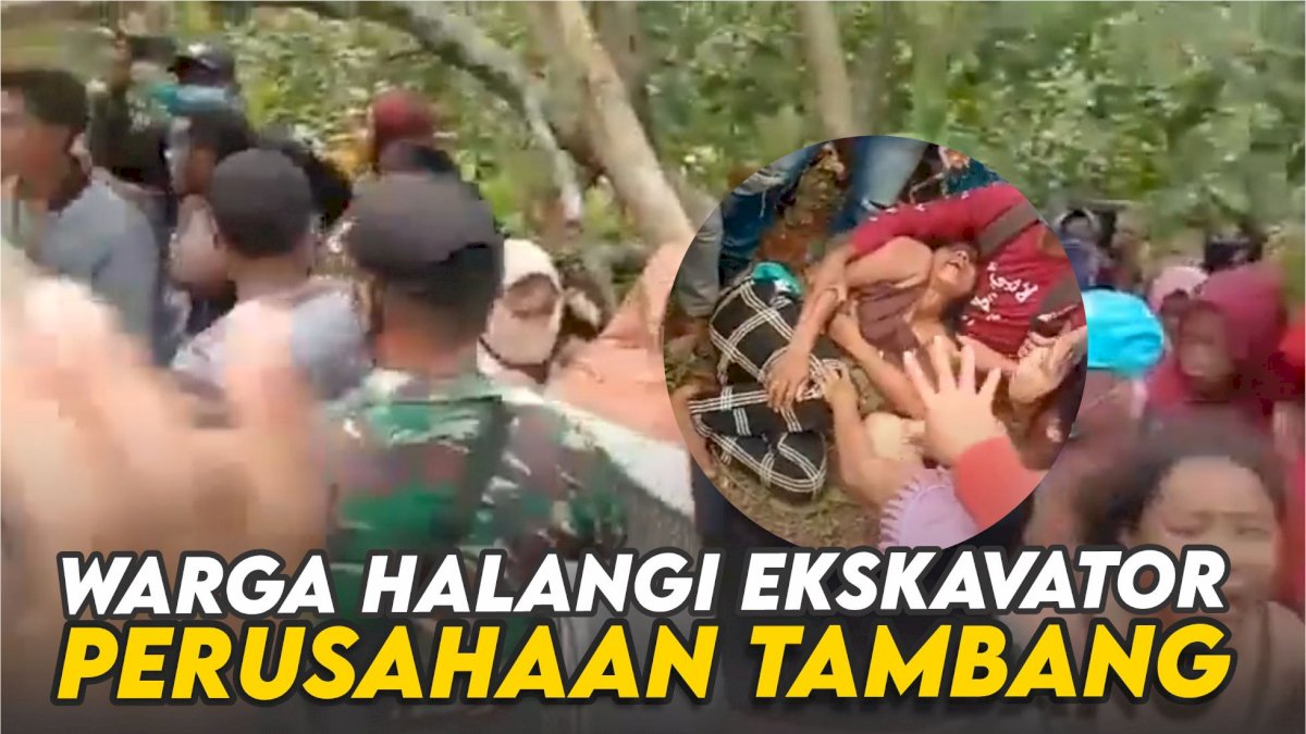 VIDEO: Warga Konawe Halangi Ekskavator Perusahaan Tambang, Teriak Takbir Hingga Buka Baju