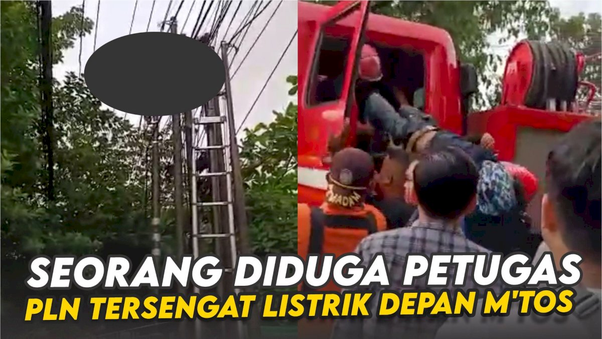 VIDEO: Seorang Diduga Petugas PLN Tersengat Listrik Depan M’Tos Makassar