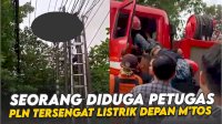 VIDEO: Seorang Diduga Petugas PLN Tersengat Listrik Depan M’Tos Makassar