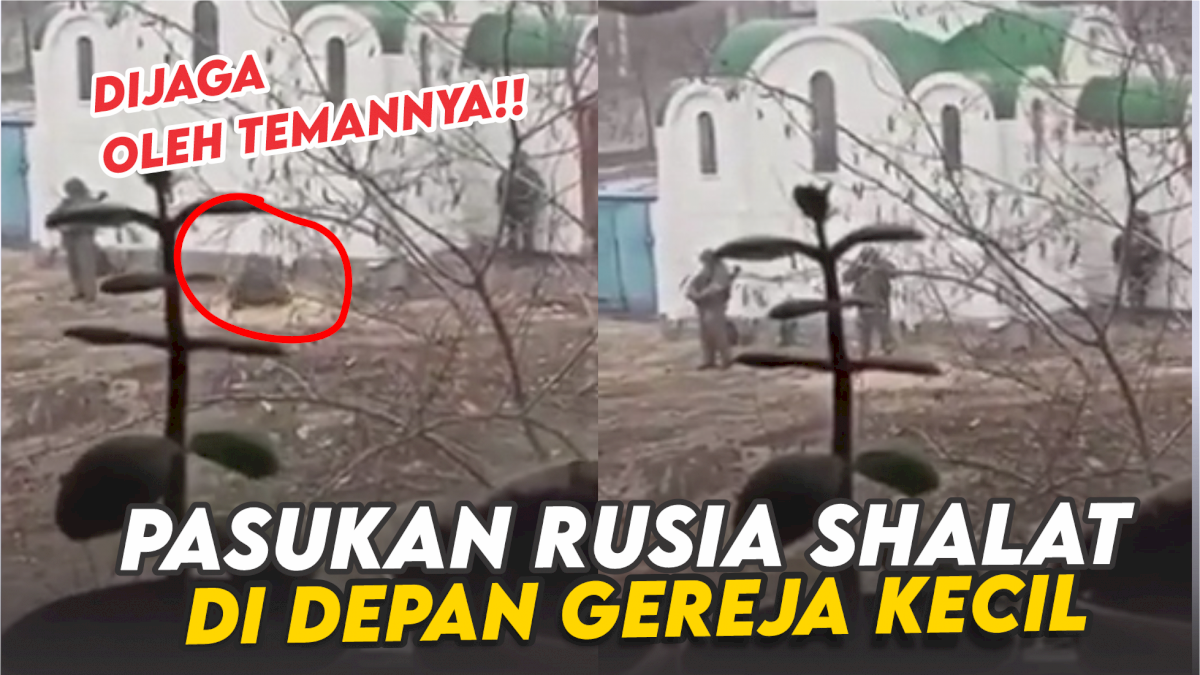 VIDEO: Pasukan Invasi Rusia Salat di Depan Gereja Kecil di Kherson Ukraina