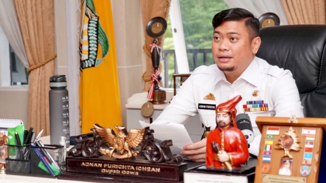 Bupati Gowa, Adnan Purichta Ichsan saat mengikuti rancangan awal RKPD 2023 Kabupaten Gowa (dok. Pemkab Gowa)