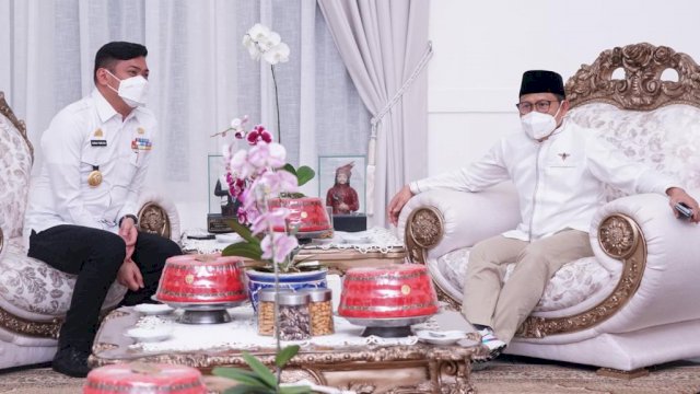 Wakil Ketua DPR RI Bidang Kesejahteraan Rakyat, Abdul Muhaimin Iskandar silaturahmi bersama Bupati Gowa, Adnan Purichta Ichsan di Rumah Jabatan Bupati Gowa, Jalan Beringin Sungguminasa (dok. Pemkab Gowa)