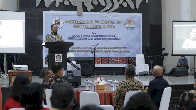 Wali Kota Makassar, Danny Pomanto menghadiri Munas Gereja Pantekosta XIII, (Ist) 