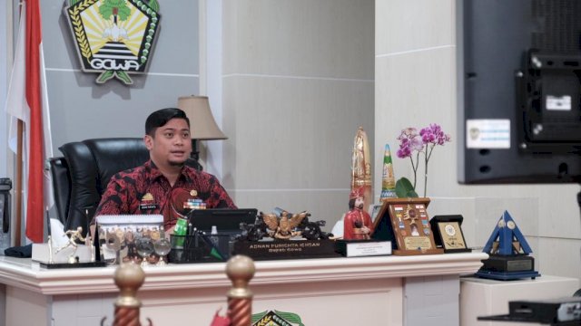 Bupati Gowa, Adnan Purichta Ichsan saat mengikuti Musrenbang Anak di Kantor Bupati Gowa, Kamis, 10 Maret 2022 (dok. Pemkab Gowa)