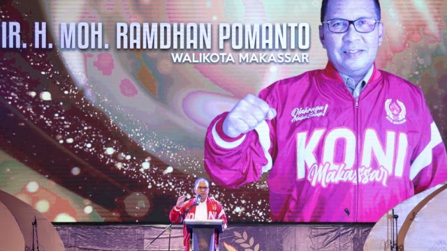 Wali Kota Makassar, Danny Pomanto menghadiri pelantikan pengurus KONI periode 2022- 2026 di Grand Diamond Ball Room Hotel Myco. (ist) 