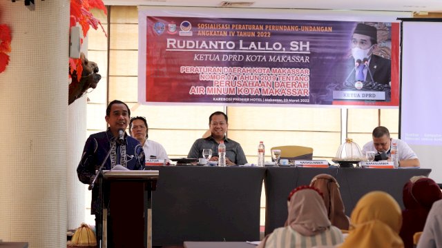 Ketua DPRD Makassar Rudianto Lallo membuka Kegiatan Sosialisasi Perda (Ist) 