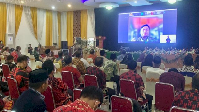 Musrenbang 2023 Kabupaten Gowa yang dihadiri secara virtual oleh Bupati Gowa, Adnan Purichta Ichsan (dok. Pemkab Gowa)
