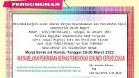Dinas Dukcapil Gowa Tidak Terbitkan Dokumen Kependudukan Hingga 31 Maret Nanti