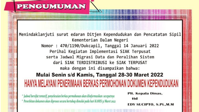 Pengumuman Dukcapil Kabupaten Gowa (dok. Pemkab Gowa)