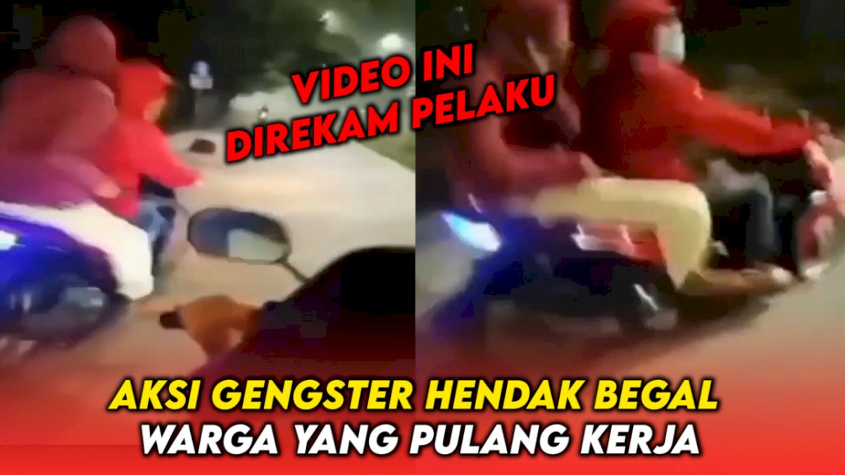 VIDEO: Aksi Gengster Hendak Begal Warga yang Pulang Kerja, Video Ini Direkam Pelaku