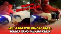 VIDEO: Aksi Gengster Hendak Begal Warga yang Pulang Kerja, Video Ini Direkam Pelaku