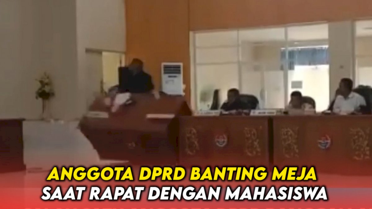 VIDEO: Oknum Anggota DPRD di Banggai Laut Banting Meja Saat Rapat dengan Mahasiswa