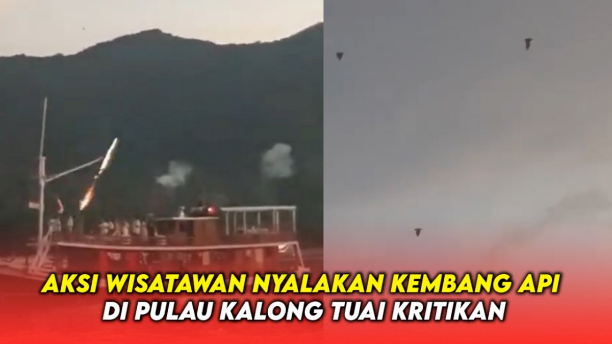 VIDEO: Aksi Wisatawan Nyalakan Kembang Api di Pulau Kalong Tuai Kritikan