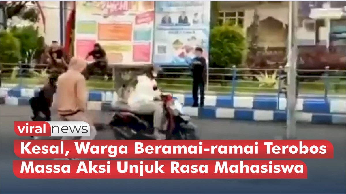 VIDEO: Macet Parah, Warga di Makassar Beramai-ramai Terobos  Kerumunan Mahasiswa