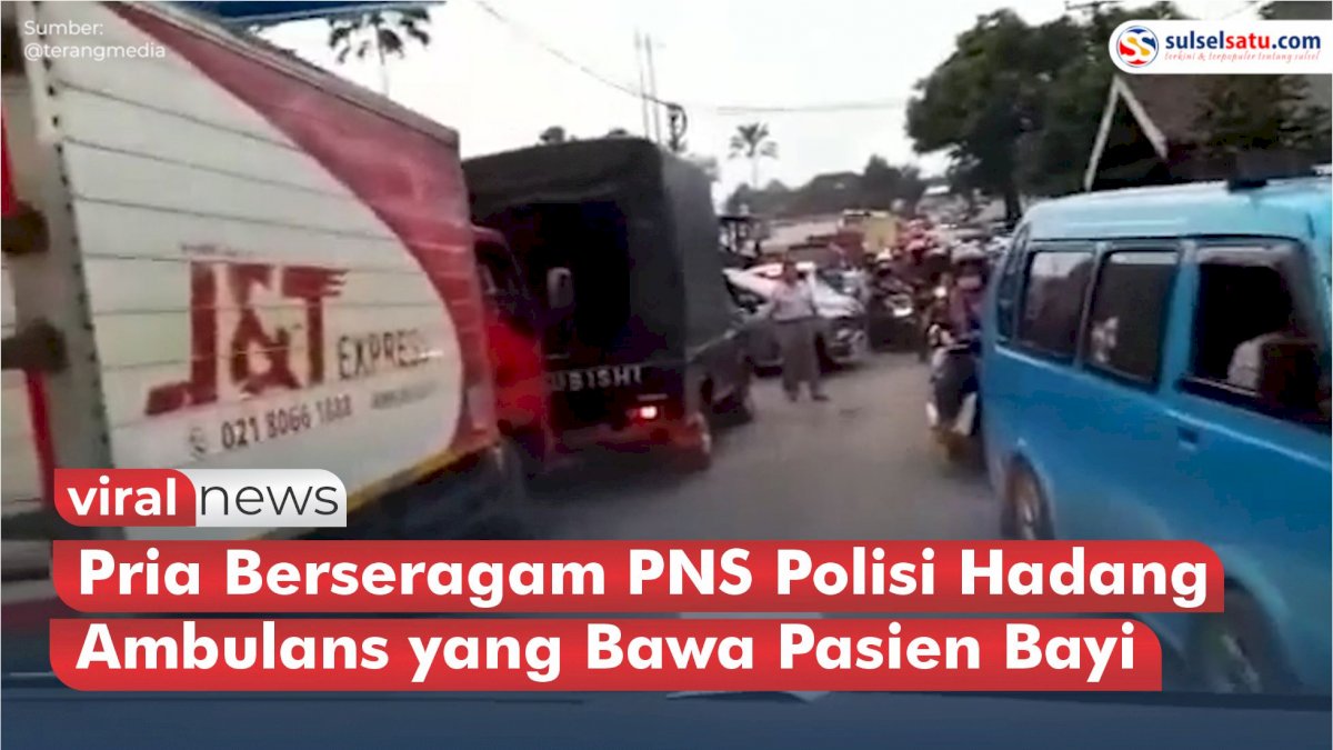 VIDEO: Viral, Pria Berseragam PNS Polisi Hadang Ambulans yang Bawa Pasien Bayi