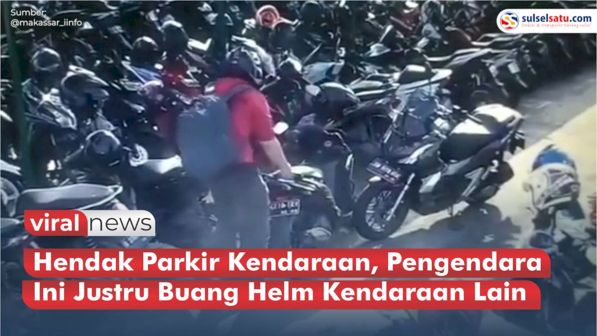 VIDEO: Hendak Parkir Kendaraan, Pengendara Ini Justru Buang Helm Kendaraan Lain
