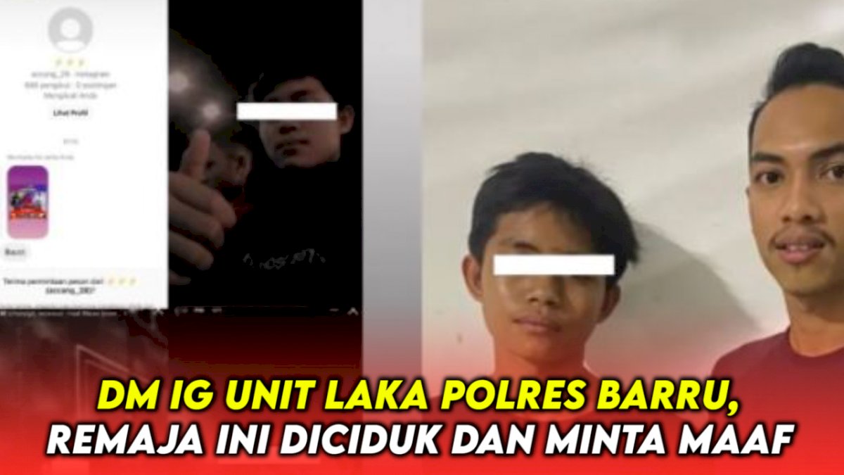 VIDEO: DM IG Unit Laka Polres Barru dengan Kata Kasar, Remaja Ini Diciduk dan Minta Maaf