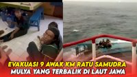 VIDEO: Detik-detik Evakuasi 9 Awak KM Ratu Samudra Mulya yang Terbalik di Laut Jawa