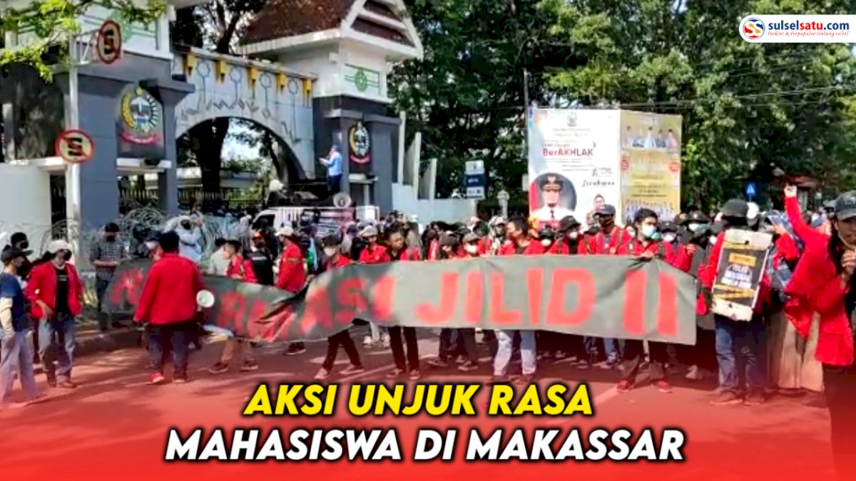 VIDEO: Aksi Unjuk Rasa Mahasiswa di Makassar