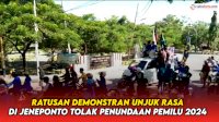 VIDEO: Ratusan Demonstran Unjuk Rasa di Jeneponto Tolak Penundaan Pemilu 2024