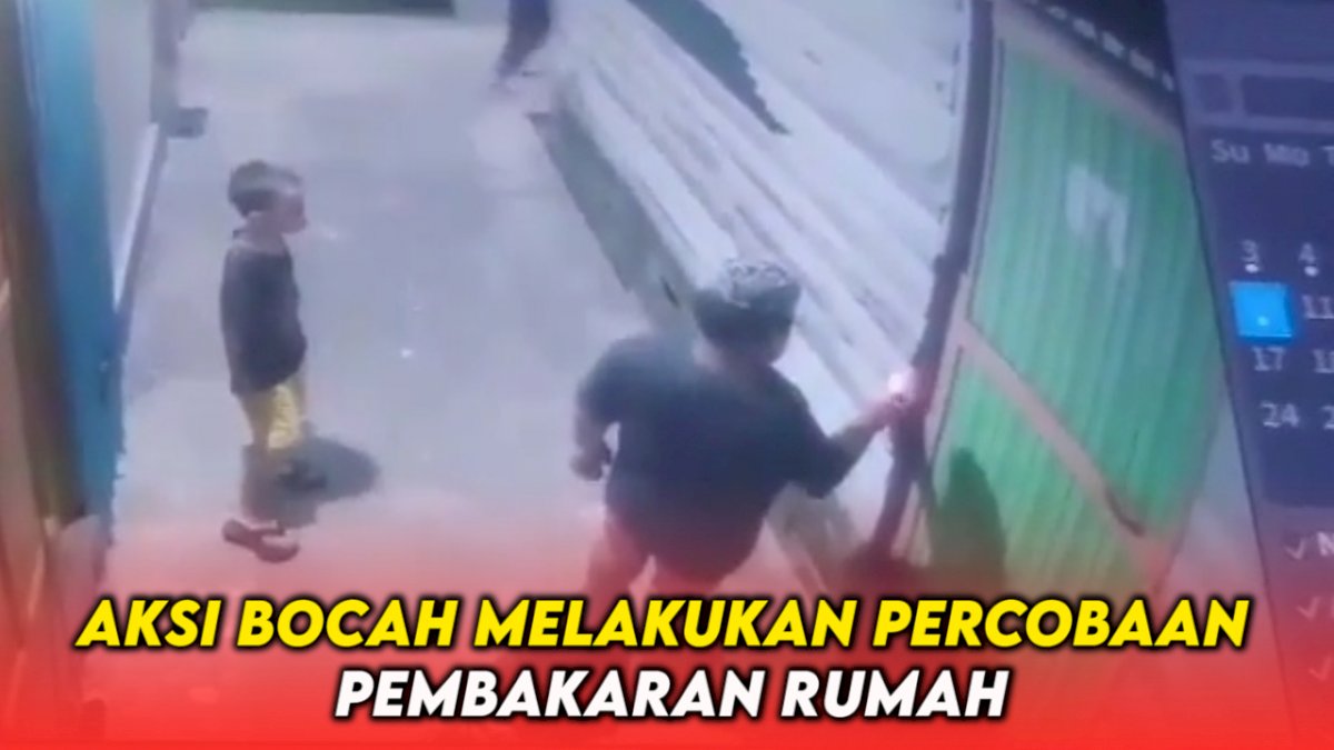 VIDEO: Terekam Kamera CCTV, Aksi Bocah Melakukan Percobaan Pembakaran Rumah