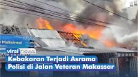 VIDEO: Kebakaran Terjadi Asrama Polisi di Jalan Veteran Makassar